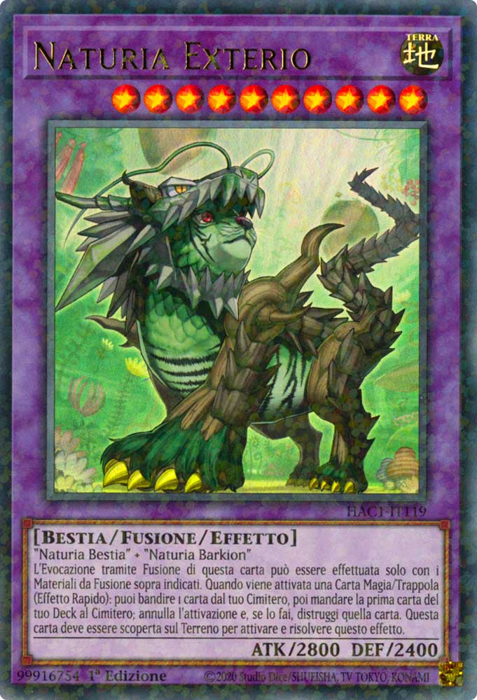 HAC1-IT119 Naturia Exterio duel terminal ultra rara parallela 1a Edizione (IT) -NEAR MINT-