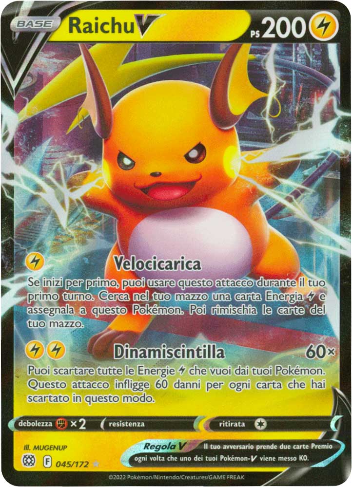 045 / 172 Raichu V Rara Holo V foil (IT) -NEAR MINT-