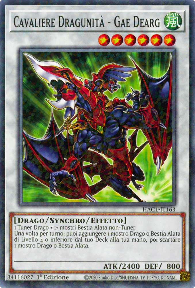 HAC1-IT163 Cavaliere Dragunita' - Dearg duel terminal normale parallela 1a Edizione (IT) -NEAR MINT-