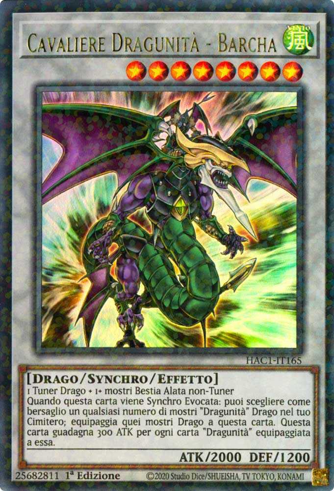 HAC1-IT165 Cavaliere Dragunita' - Barcha duel terminal ultra rara parallela 1a Edizione (IT) -NEAR MINT-
