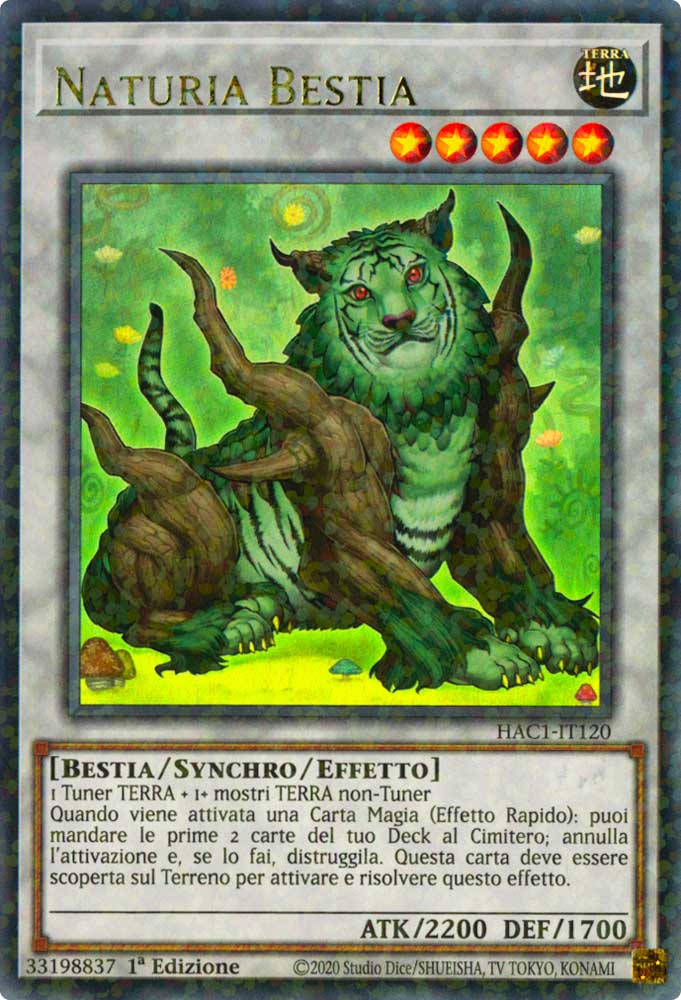 HAC1-IT120 Naturia Bestiia duel terminal ultra rara parallela 1a Edizione (IT) -NEAR MINT-