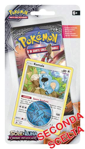 Sole e Luna Ombre Infuocate Blister 1 busta/carta promo, moneta Komala (IT)