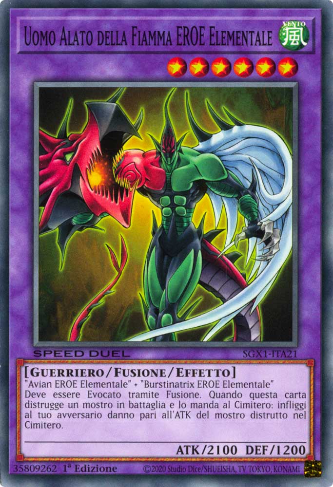 SGX1-ITA21 Uomo Alato della Fiamma EROE Elementale comune 1a Edizione (IT) -MINT-
