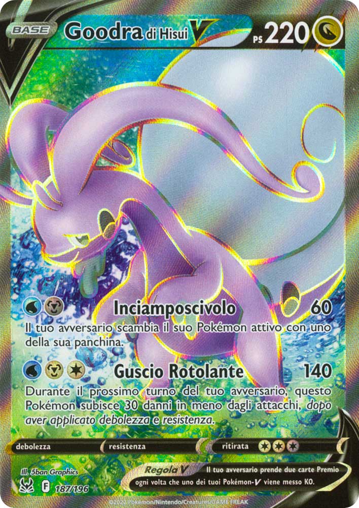 187 / 196 Goodra di Hisui V Ultra Rara V Full Art foil (IT) -NEAR MINT-