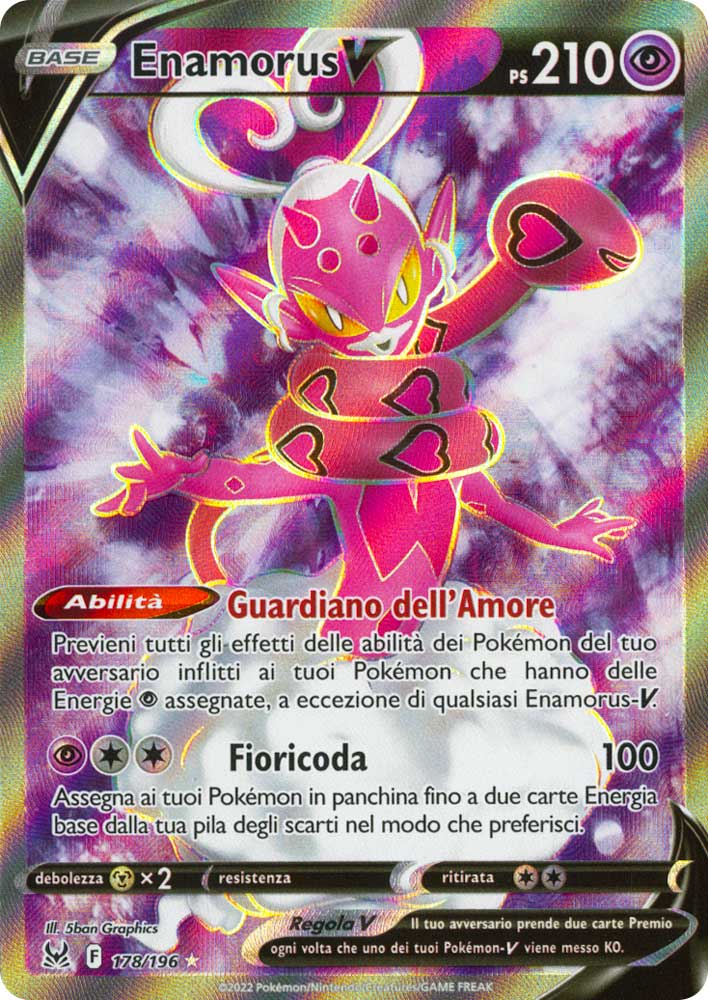 178 / 196 Enamorus V Ultra Rara V Full Art foil (IT) -NEAR MINT-
