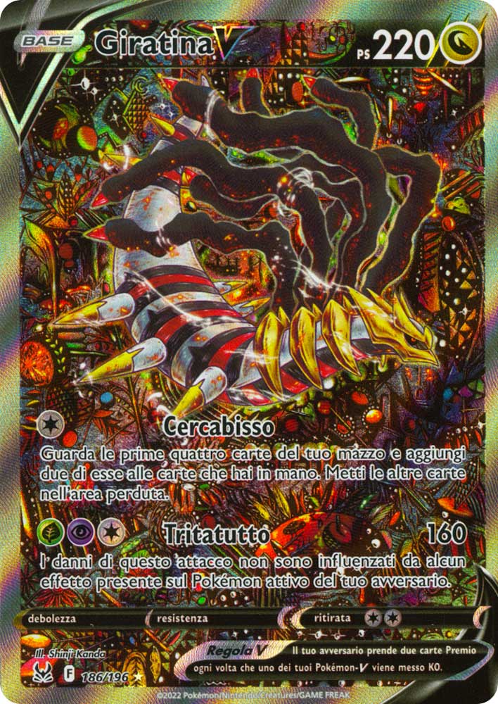 186 / 196 Giratina V Ultra Rara V Full Art foil (IT) -NEAR MINT-