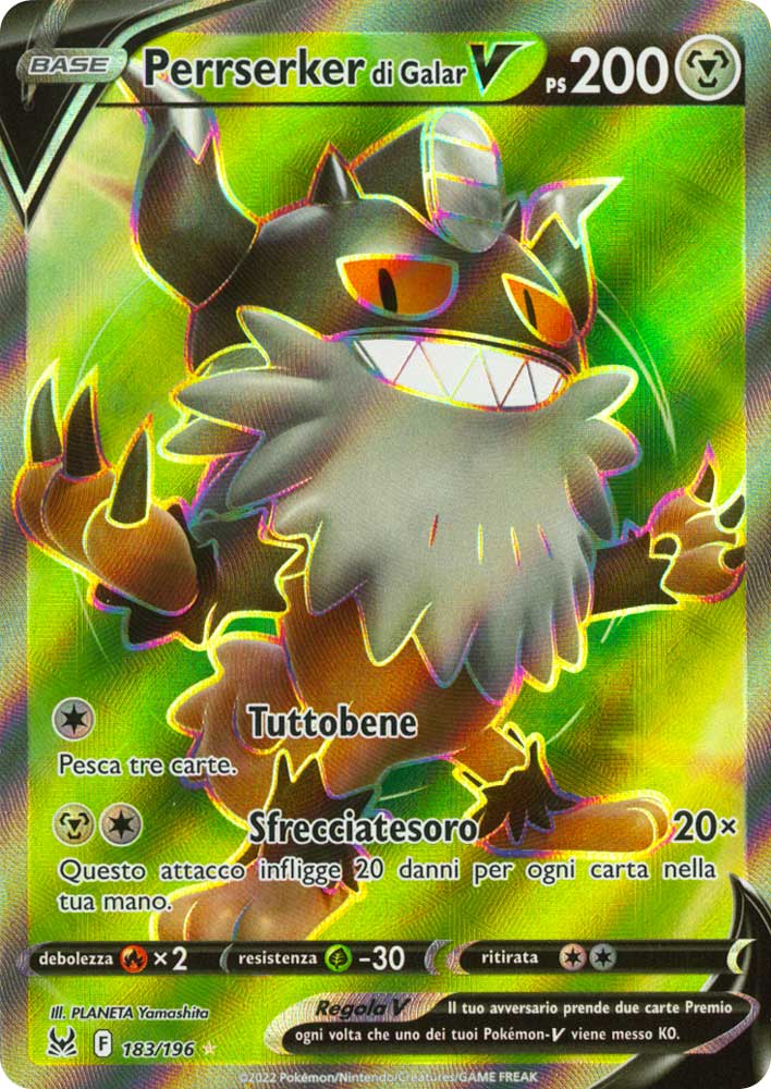 183 / 196 Perrserker di Galar V Ultra Rara V Full Art foil (IT) -NEAR MINT-