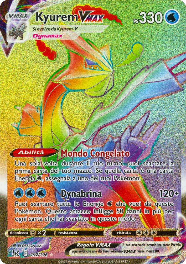 197 / 196 Kyurem VMAX Rara Segreta VMAX Rainbow foil (IT) -NEAR MINT-