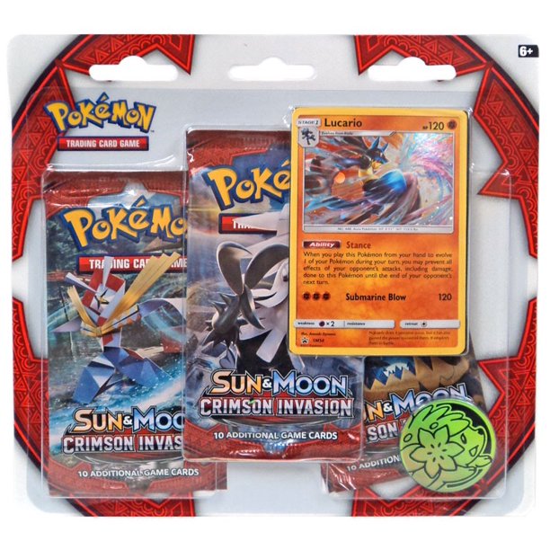 Sun and Moon Crimson Invasion 3 Pack Blister Lucario (EN)