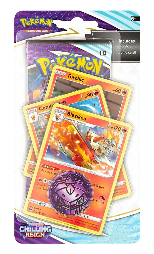 Sword and Shield Chilling Reign Premium Checklane Blister Torchic, Combusken e Blaziken (EN)