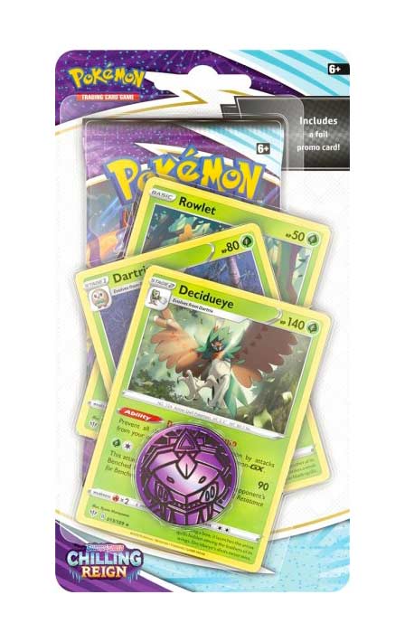 Sword and Shield Chilling Reign Premium Checklane Blister Rowlet, Dartrix e Decidueye (EN)