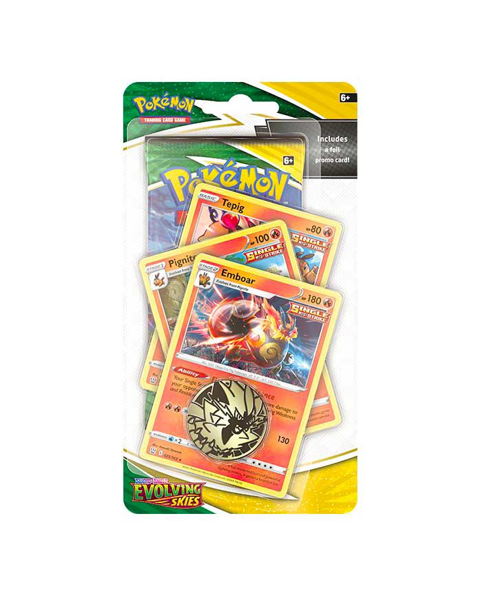 Sword and Shield Evolving Skies Premium Checklane Blister Tepig, Pignite e Emboar (EN)