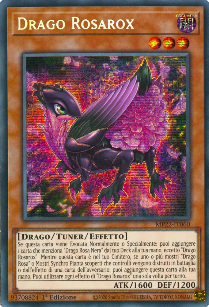 MP22-IT060 Drago Rosarox Rara Segreta Prismatica 1a Edizione (IT) -NEAR MINT-