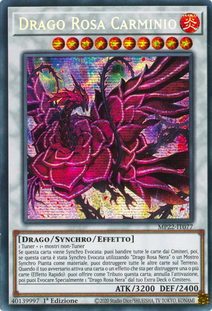 MP22-IT077 Drago Rosa Carminio Rara Segreta Prismatica 1a Edizione (IT) -NEAR MINT-