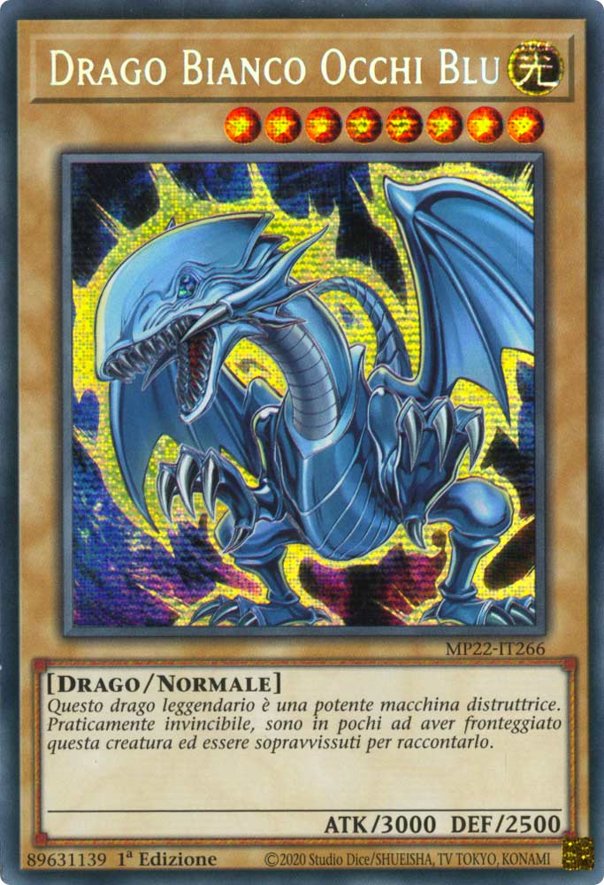 MP22-IT266 Drago Bianco Occhi Blu Rara Segreta Prismatica 1a Edizione (IT) -NEAR MINT-