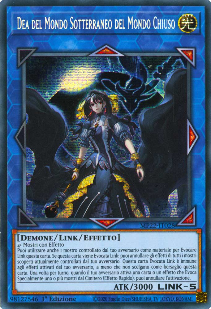 MP22-IT028 Dea del Mondo Sotterraneo del Mondo Chiuso Rara Segreta Prismatica 1a Edizione (IT) -NEAR MINT-