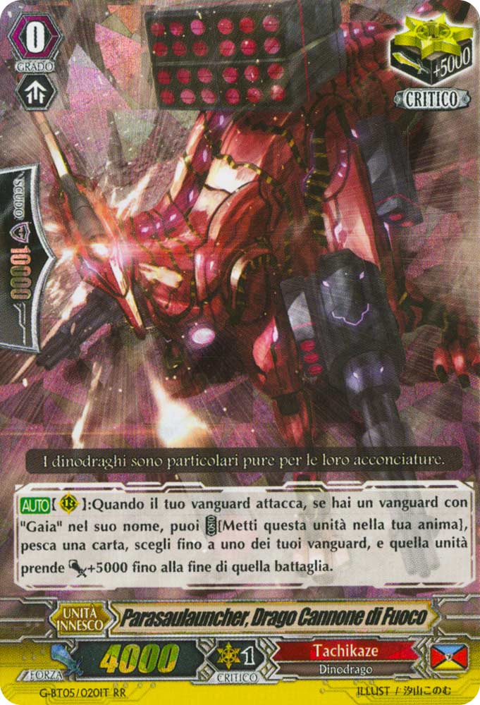 G-BT05-IT020 Parasaulauncher, Drago Cannone di Fuoco doppia rara foil (IT) -NEAR MINT-