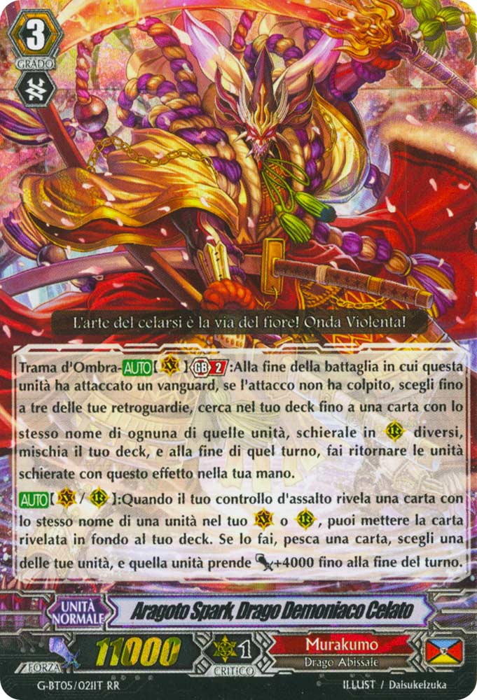 G-BT05-IT021 Aragoto Spark, Drago Demoniaco Celato doppia rara foil (IT) -NEAR MINT-