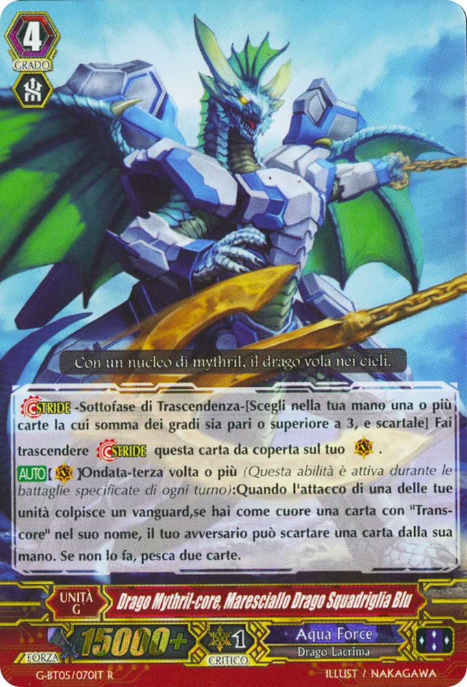 G-BT05-IT070 Drago Mythril-core, Maresciallo Drago Squadriglia Blu rara foil (IT) -NEAR MINT-