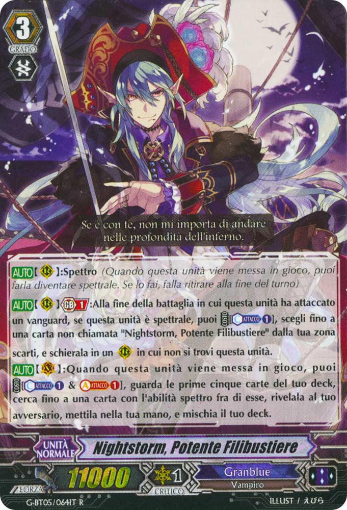 G-BT05-IT064 Nightstorm, Potente Filibustiere rara foil (IT) -NEAR MINT-