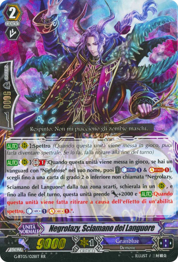 G-BT05-IT028 Negrolazy, Sciamano del Languore doppia rara foil (IT) -NEAR MINT-