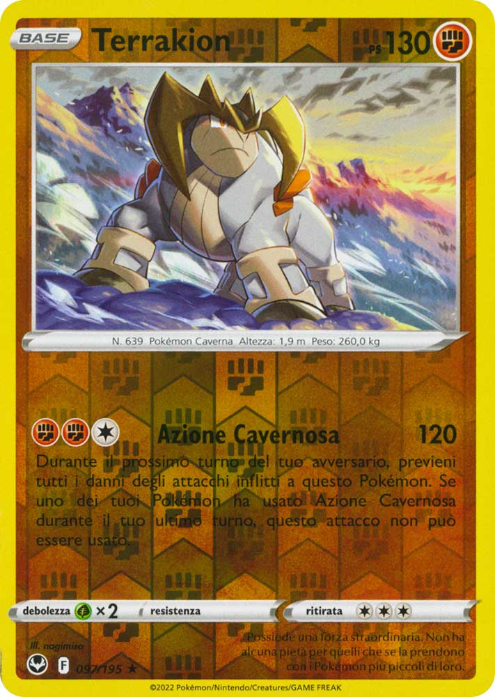 097 / 195 Terrakion Rara foil reverse (IT) -NEAR MINT-
