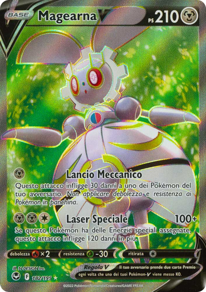 182 / 195 Magearna V Ultra Rara V Full Art foil (IT) -NEAR MINT-