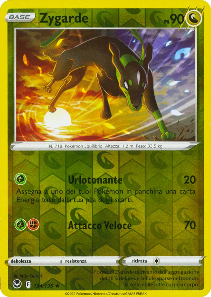 134 / 195 Zygarde Rara foil reverse (IT) -NEAR MINT-