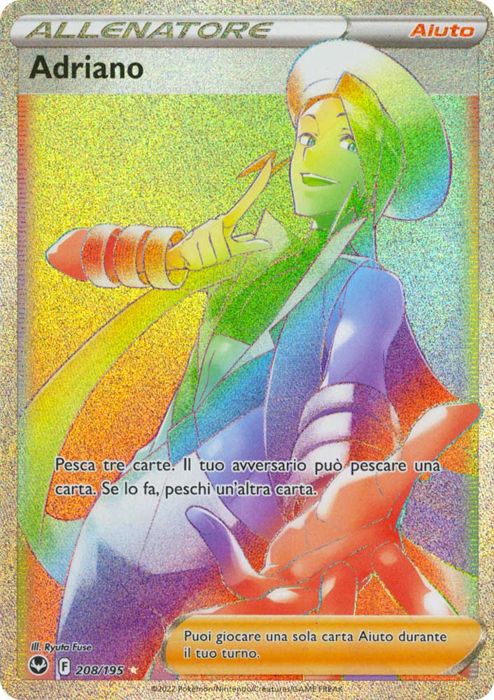 208 / 195 Adriano Rara Segreta Rainbow foil (IT) -NEAR MINT-