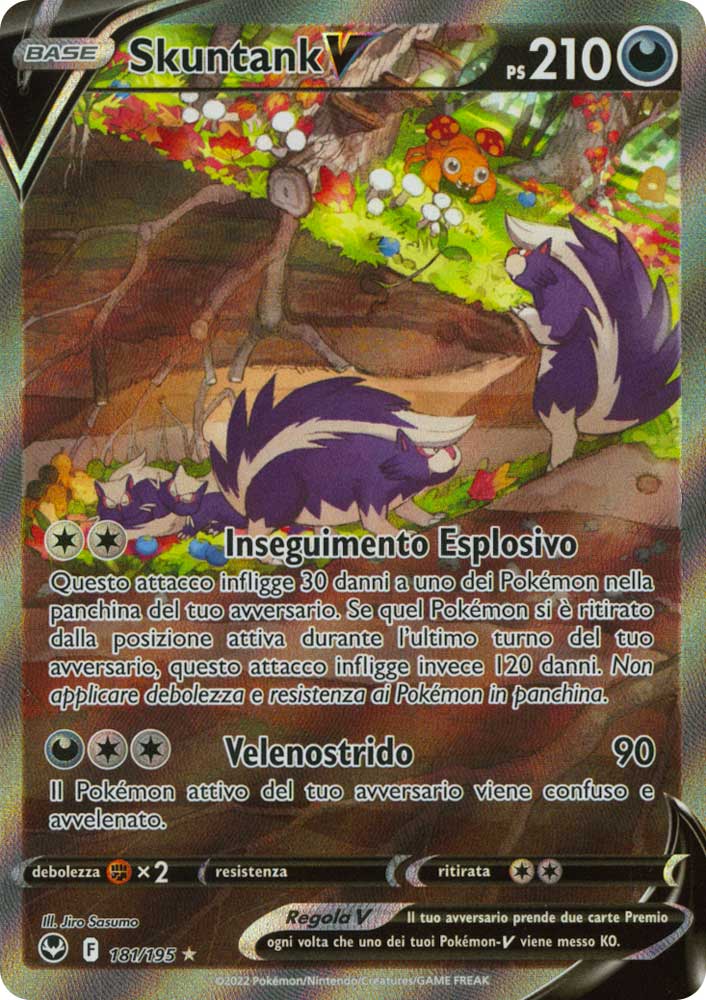 181 / 195 Skuntank V Ultra Rara V Full Art foil (IT) -NEAR MINT-