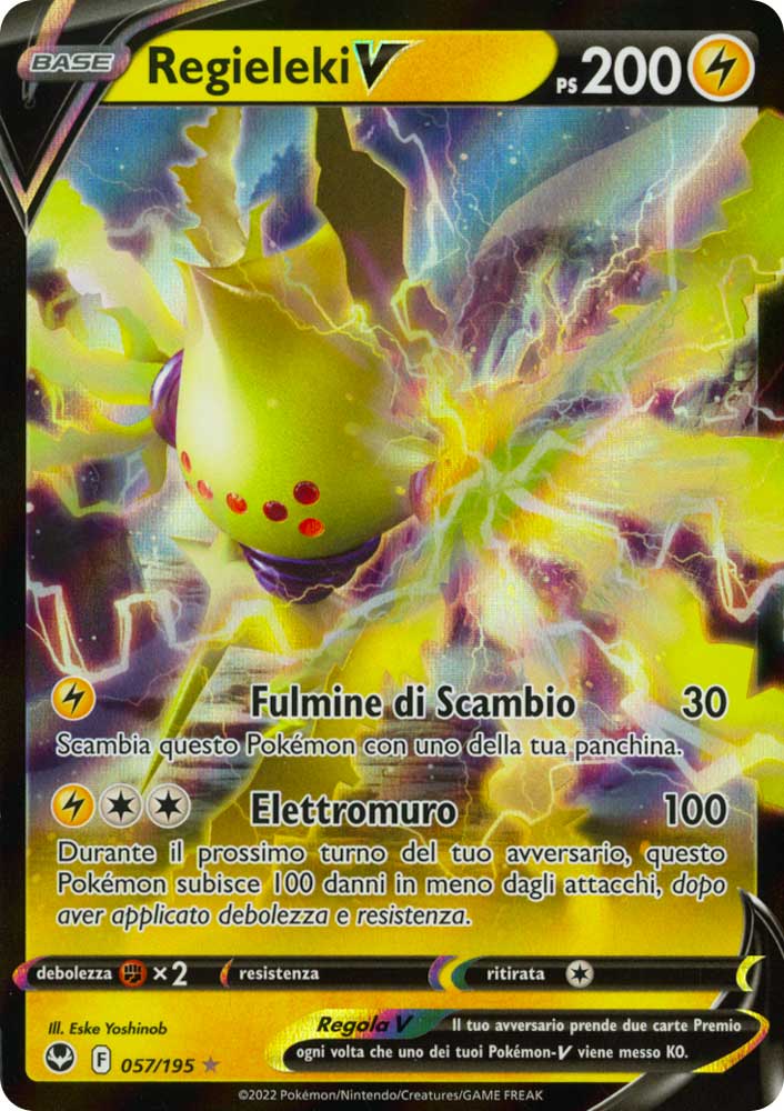 057 / 195 Regieleki V Rara Holo V foil (IT) -NEAR MINT-