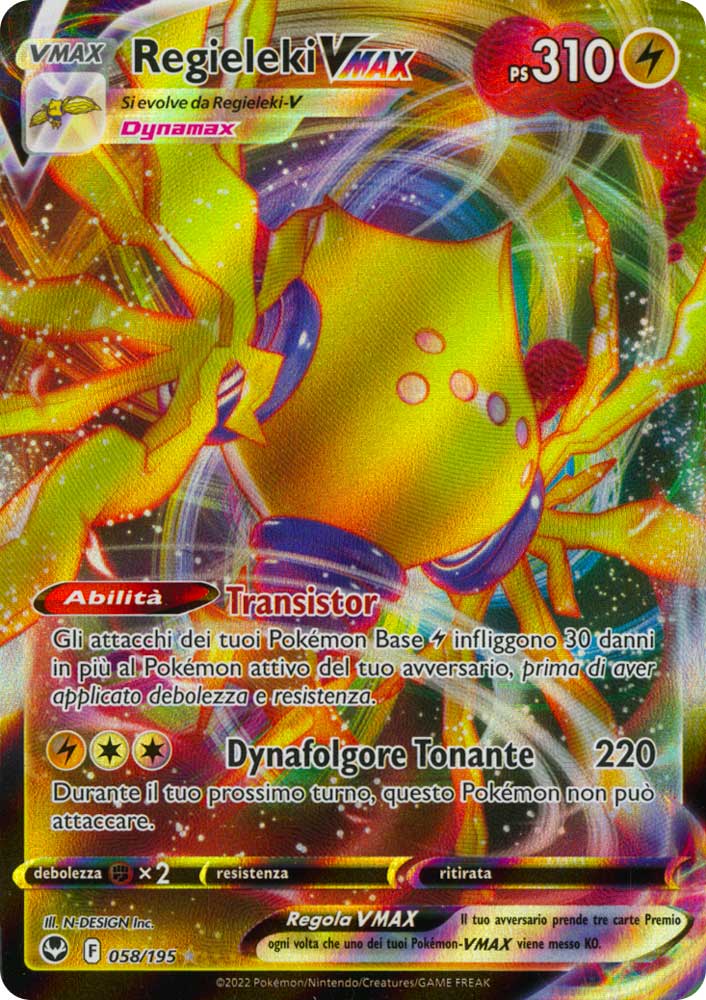 058 / 195 Regieleki VMAX Rara Holo VMAX foil (IT) -NEAR MINT-