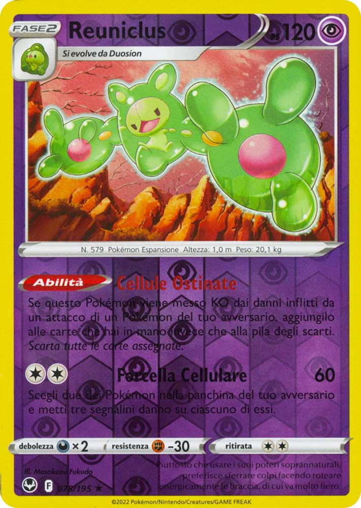 078 / 195 Reuniclus Rara foil reverse (IT) -NEAR MINT-