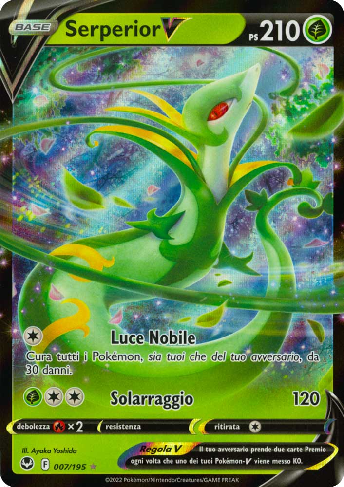007 / 195 Serperior V Rara Holo V foil (IT) -NEAR MINT-