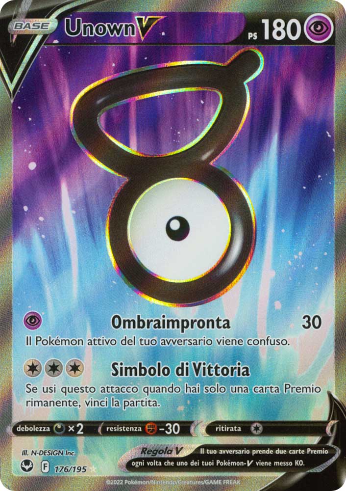 176 / 195 Unown V Ultra Rara V Full Art foil (IT) -NEAR MINT-