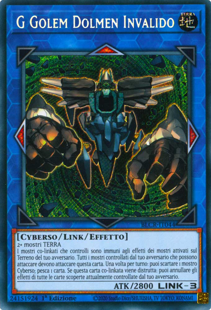 BLCR-IT044 G Golem Dolmen Invalido Rara Segreta 1a Edizione (IT) -NEAR MINT-