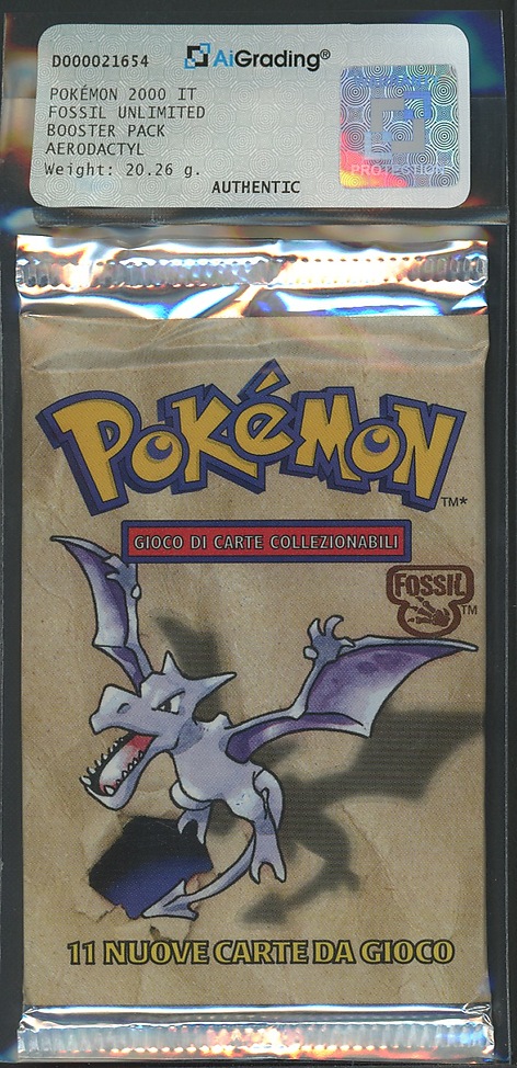 Fossil busta 11 carte unlimited Artwork Aerodactyl (IT) / AIG AUTHENTIC