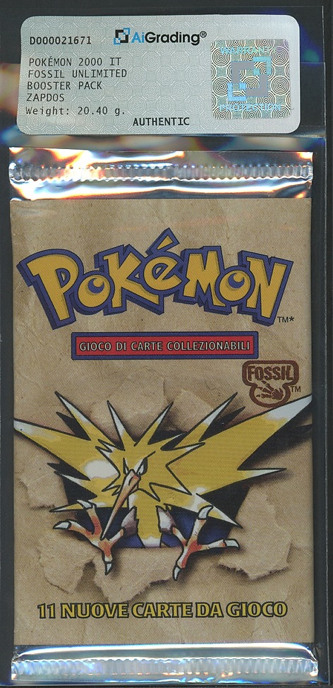 Fossil busta 11 carte unlimited Artwork Zapdos (IT) / AIG AUTHENTIC