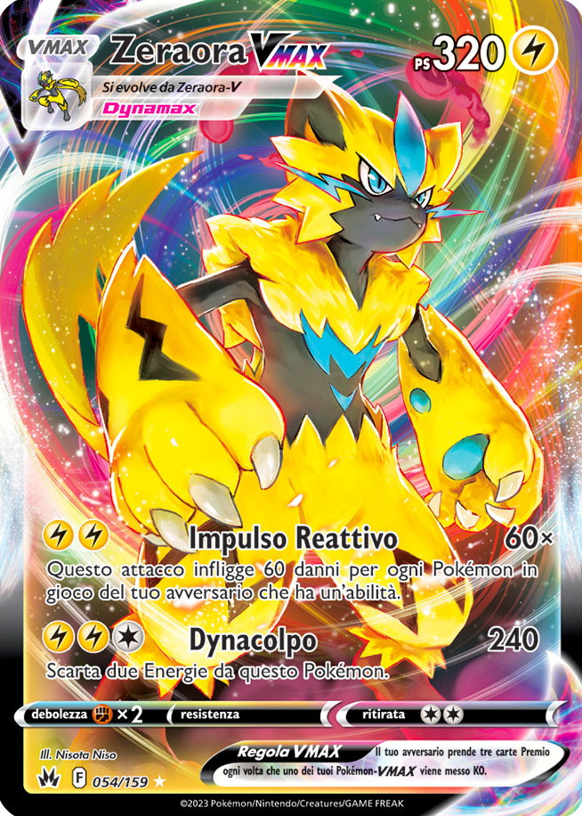 054 / 159 Zeraora VMAX Rara Holo VMAX foil (IT) -NEAR MINT-
