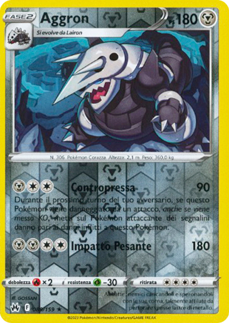 089 / 159 Aggron Rara foil reverse (IT) -NEAR MINT-