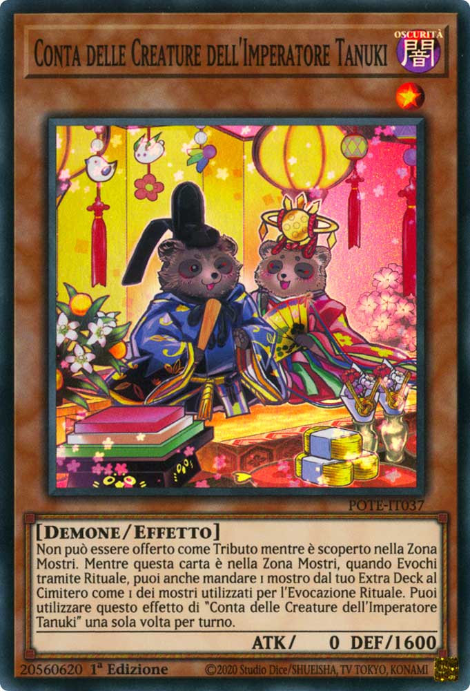 POTE-IT037 Conta delle Creature dell'Imperatore Tanuki Super Rara 1a Edizione (IT) -NEAR MINT-