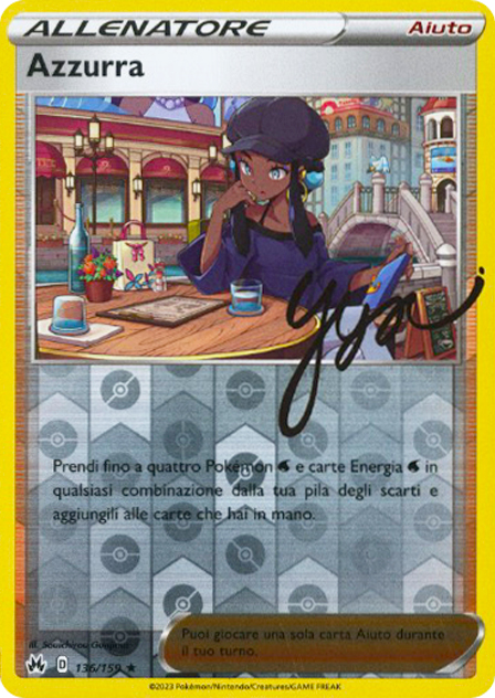 136 / 159 Azzurra Rara foil reverse (IT) -NEAR MINT-