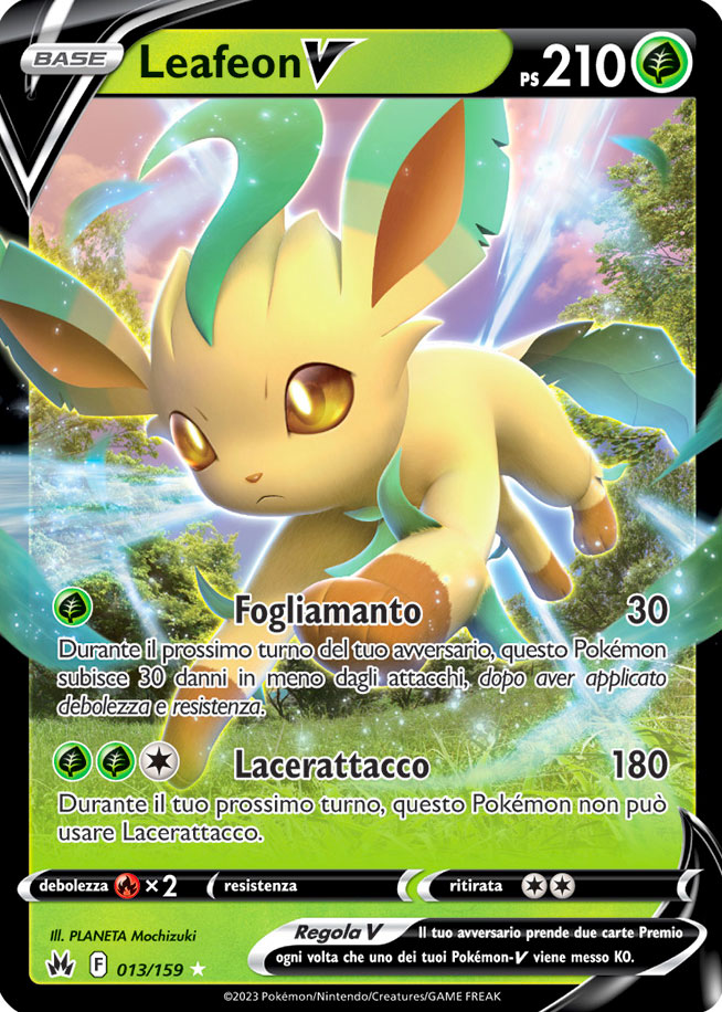 013 / 159 Leafeon V Rara Holo V foil (IT) -NEAR MINT-