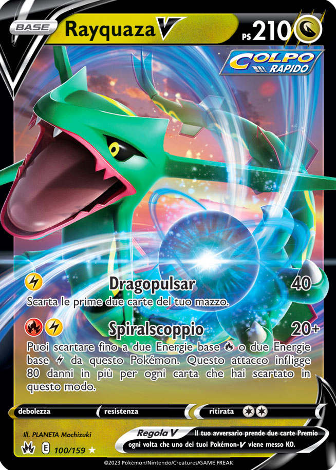 100 / 159 Rayquaza V Rara Holo V foil (IT) -NEAR MINT-