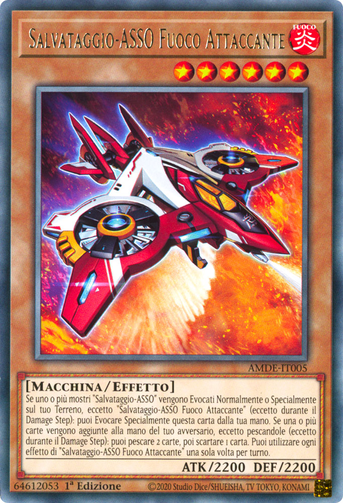 AMDE-IT005 Salvataggio-ASSO Fuoco Attaccante Rara 1a Edizione (IT) -NEAR MINT-