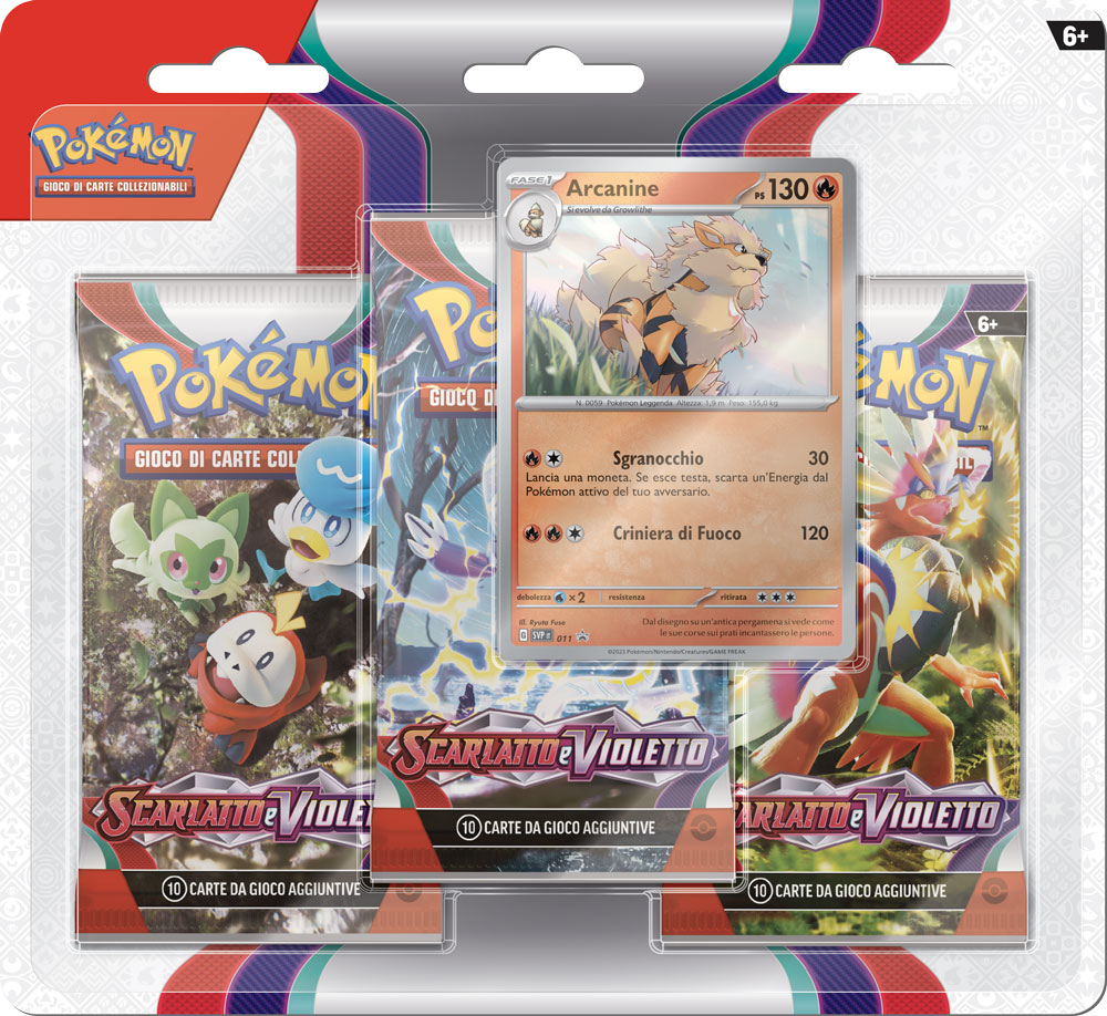 Scarlatto e Violetto Blister 3 buste con carta promo Arcanine (IT)