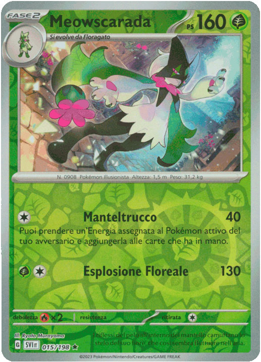 015/198 Meowscarada Rara foil reverse (IT) -NEAR MINT-