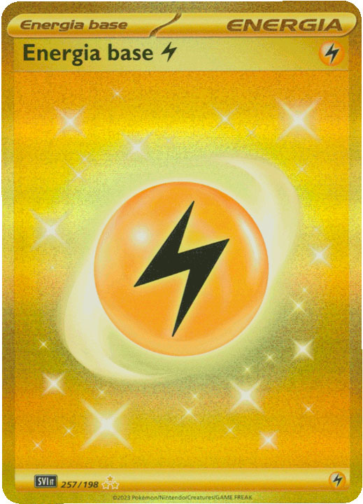 257/198 Energia Base Elettro Rara Segreta Gold foil (IT) -NEAR MINT-