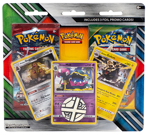 2 Pack Blister con moneta Alolan Muk, Alolan Dugtrio e Alolan Golem (EN)