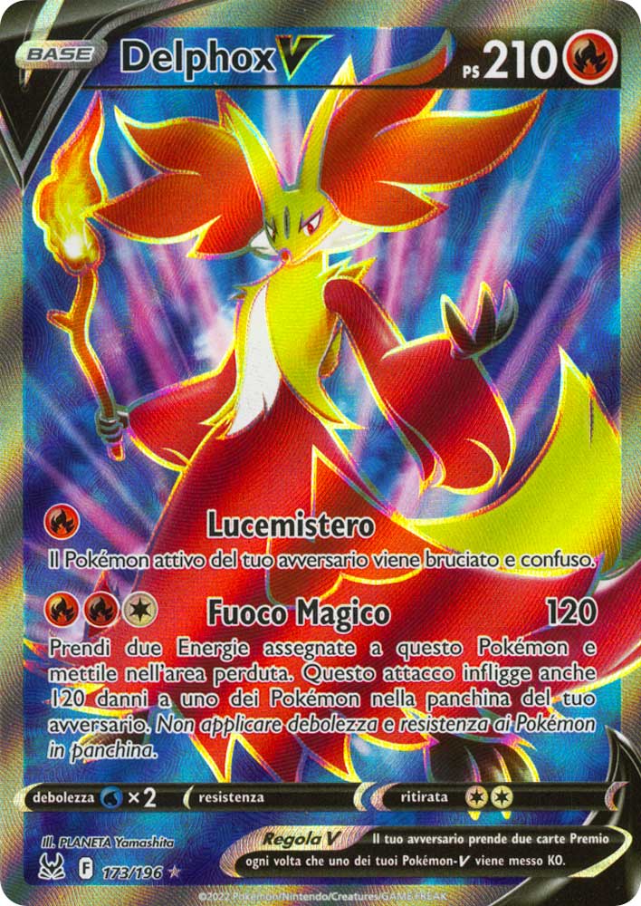 173 / 196 Delphox V Ultra Rara V Full Art foil (IT) -NEAR MINT-
